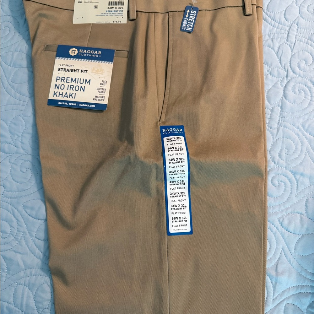 Haggar Tan Chinos Classic Straight-Leg 34wx32l